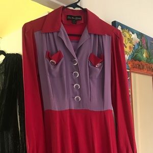 Trashy Diva Dress, lilac and raspberry size medium